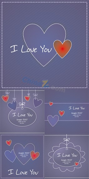 心形花边矢量素材下载